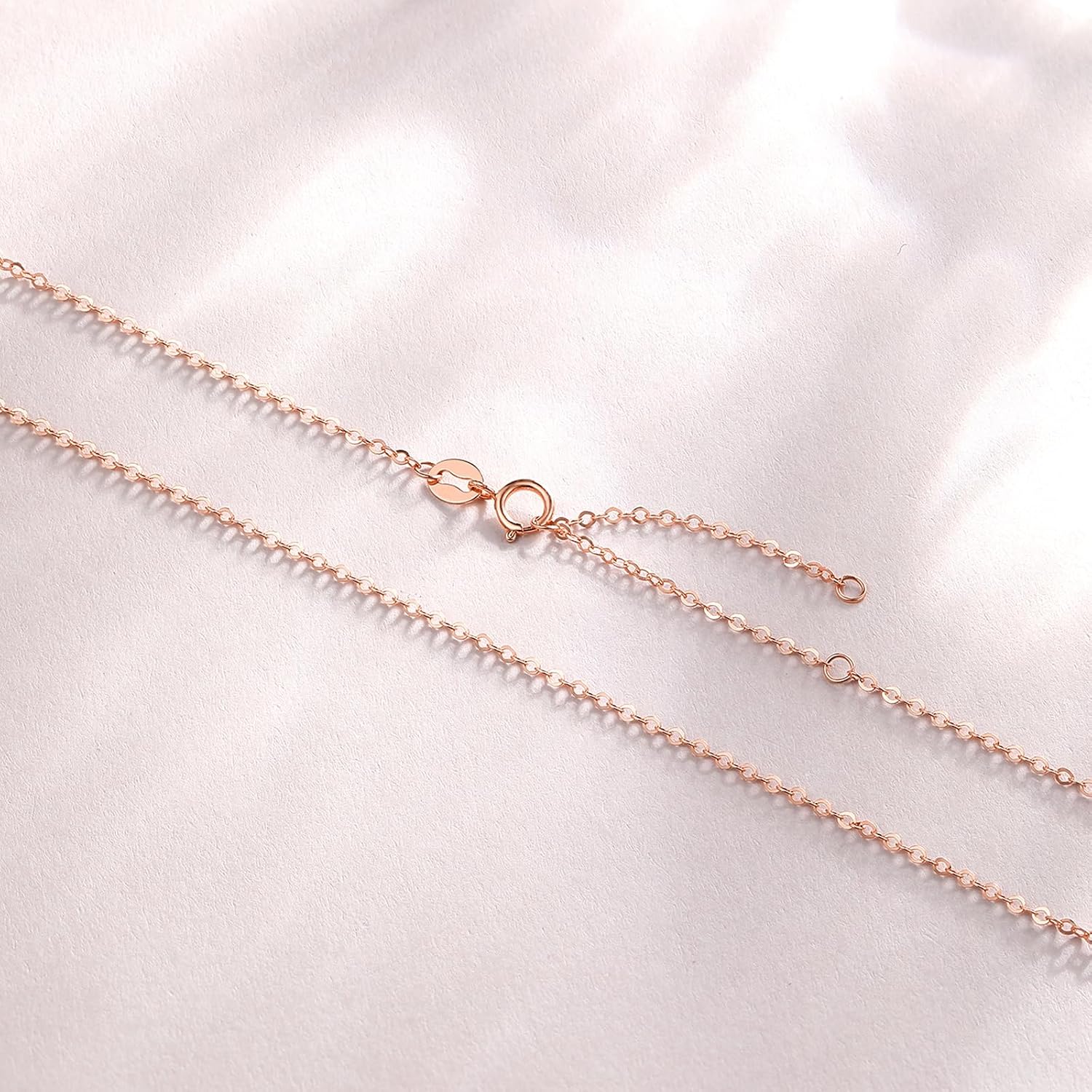 ZHOU LIU FU 18K Gold Chain Necklace for Women Cable Necklaces Dainty Choker Adjustable Thin Chains Trendy Layered Sturdy Jewelry Spring Clasp Simple Shiny Real Gold Gift