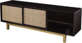SEI Furniture Carondale Sliding Door Media Stand, Brown and Gold