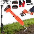 21V Cordless Mini Tiller Cultivator, 400RPM Cultivators for Gardening & Composting with 48 Steel Tines&Dual Batteries,9'Tilling Width and 6.7'Depth Garden Weeders and Cultivators (Tiller-2 batteries)
