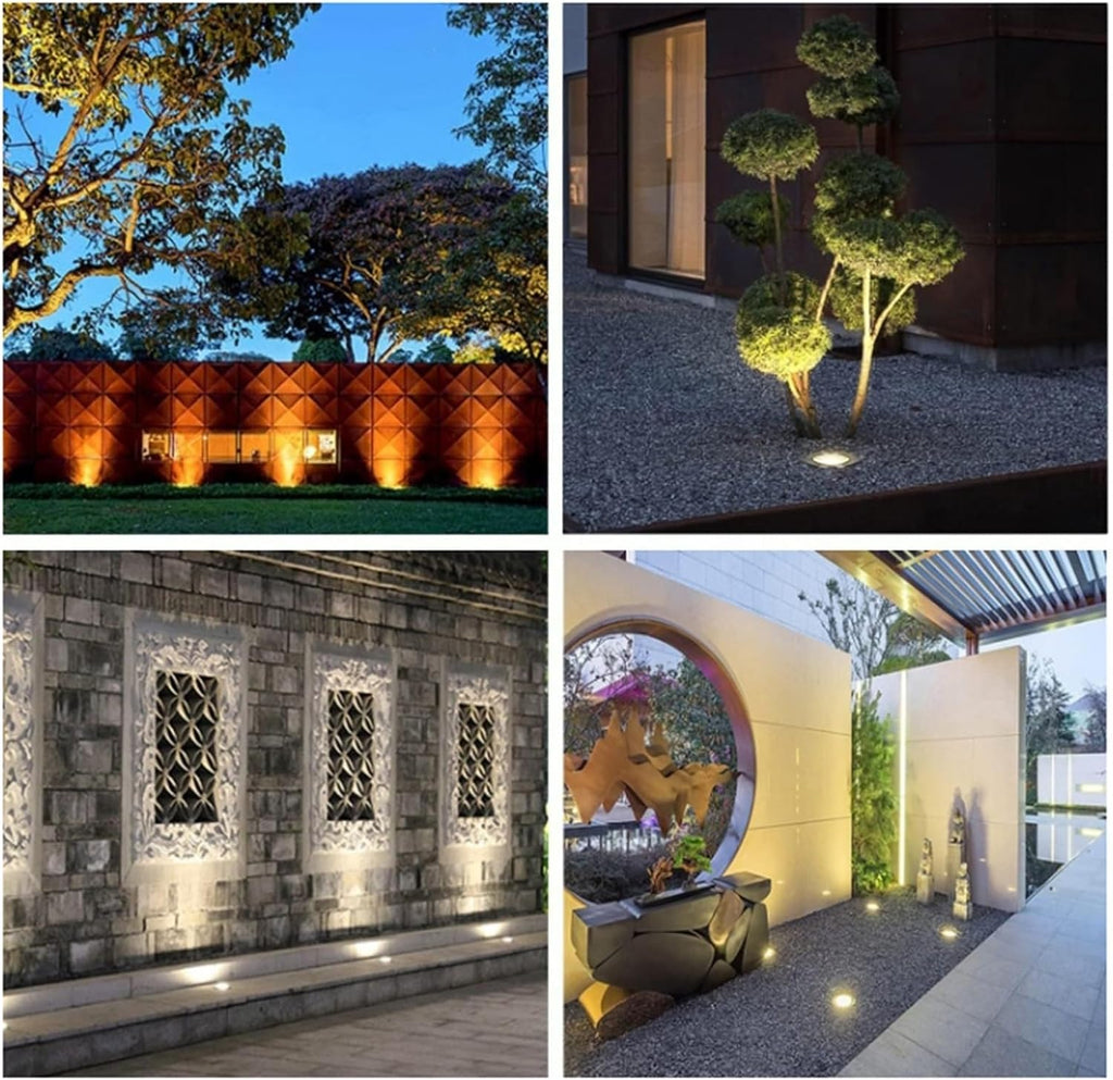 YANYO 2pcs 3W Garden Buried Light, Surface Mount Spotlights, Waterproof LED Deck Lights, Modern Outdoor Landscape Step Lamp, Aluminum Housing Fence Lights Wired (Color : Warm White, Size : 111-110V)