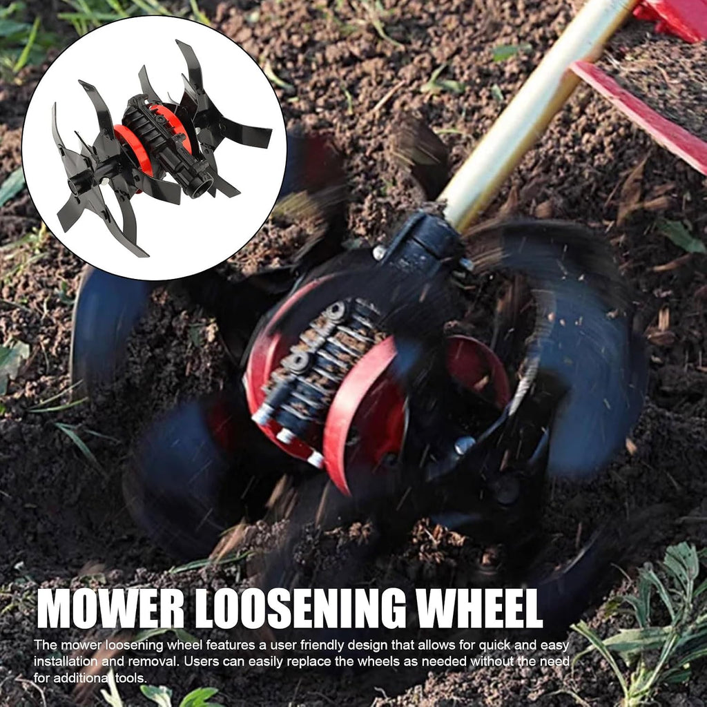 Fockety Rotary Cultivator Tool, 2 in 1 Electric Tiller Cultivator with 10 Inches Tillling Depth & Aluminum Blades, 9 Teeth Electric Garden Rototiller for Reseeding Grass Soil Mixing