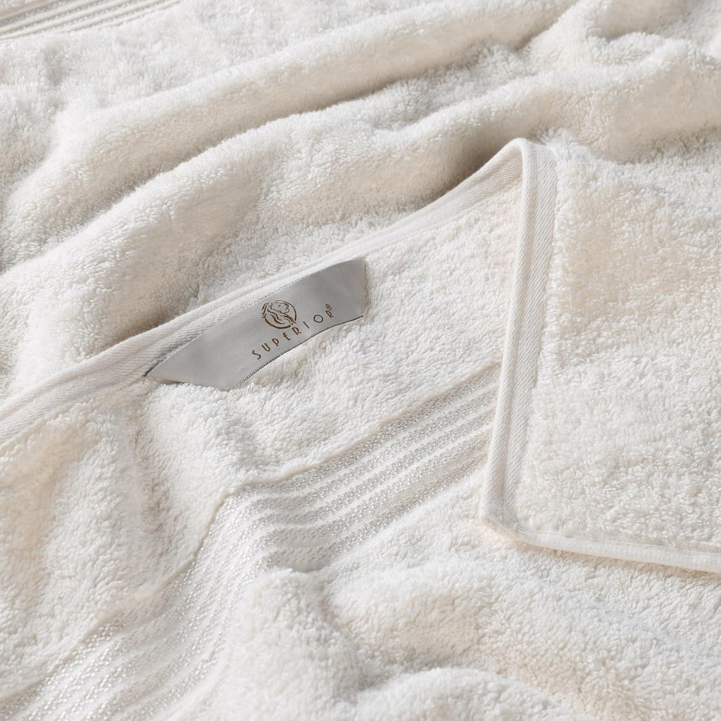 Superior Egyptian Cotton 12-Piece Towel Set, Assorted Towels for Home Bathroom, Guest Bath Decor Essentials, Includes 4 Bath, 4 Hand, 4 Face Towels/Washcloths, Quick Dry, Absorbent - Ivory