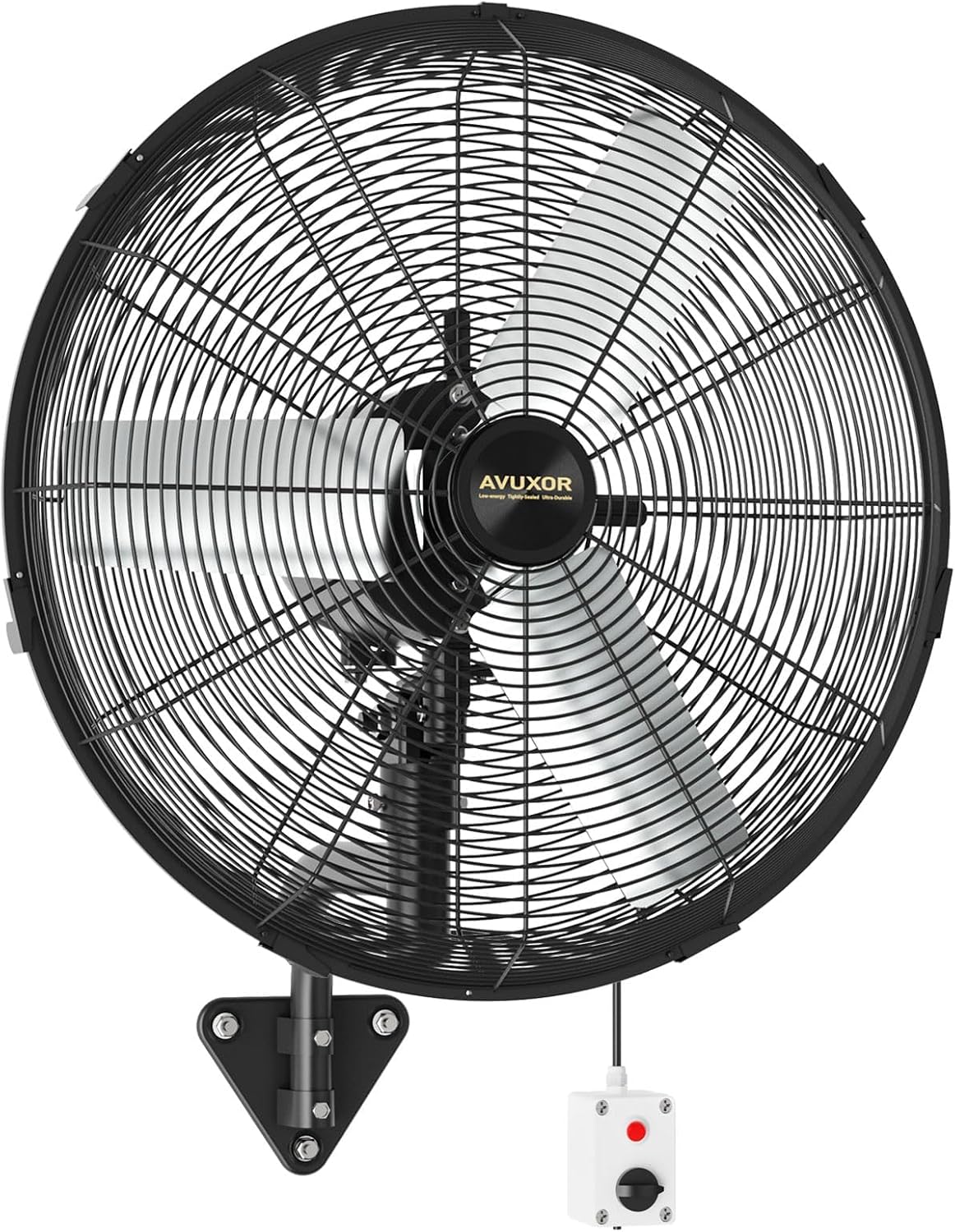 20'' Outdoor Wall Mount Fan, 4 Speed Oscillating Wall Fan with All Sealed Brushless DC Motor, Heavy Duty Industrial Fans, Waterproof Fans for Patios, House, Garage, Commercial, Warehouse, Factory