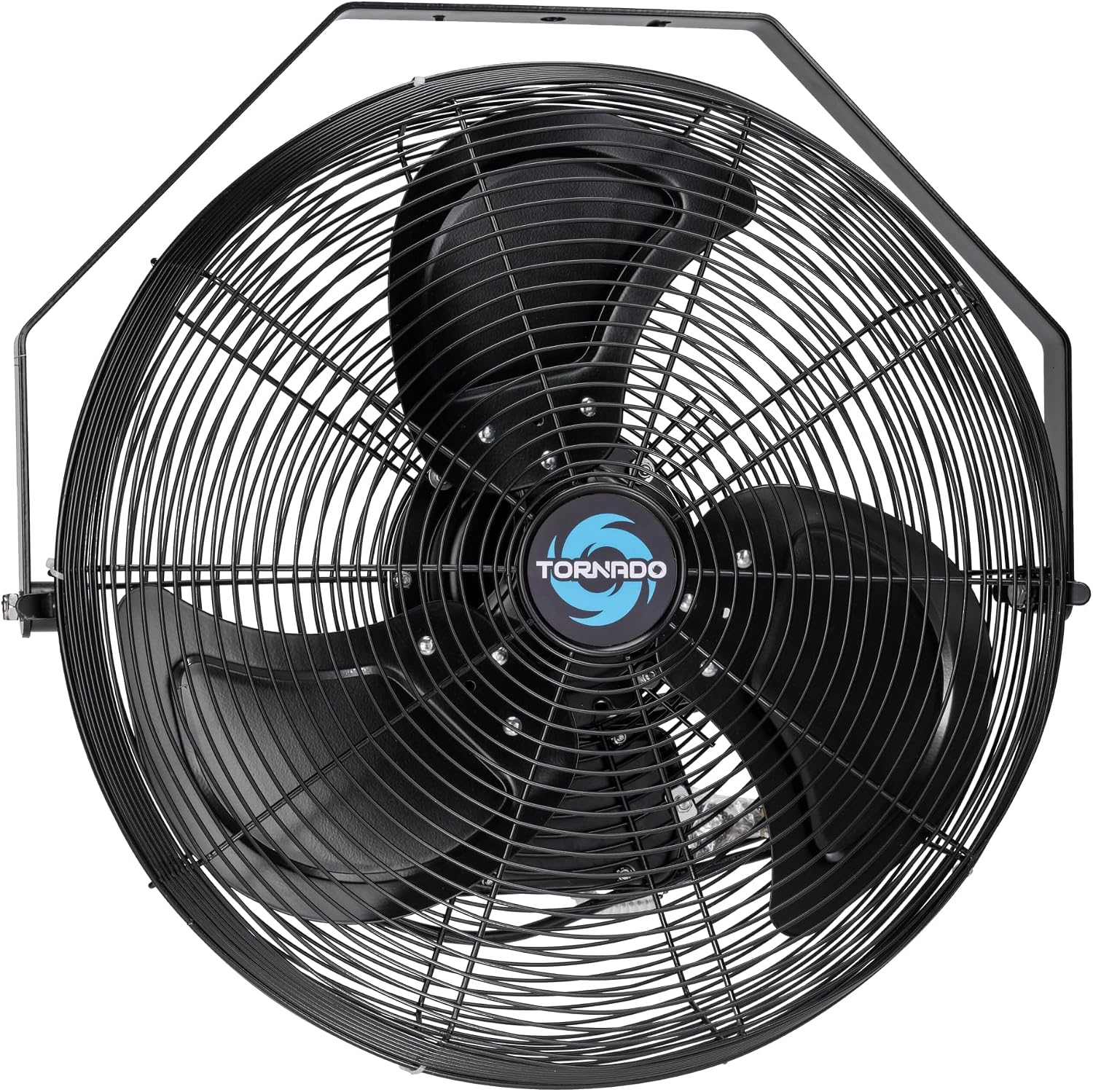 Tornado 18 Inch Outdoor IPX4 Water-Resistant Wall Mounted Fan, 3 Speed High Velocity Metal Industrial Wall Fan For Commercial, Residential and Greenhouse, 1/6 HP 6.6 FT Cord UL Safety Listed, Black