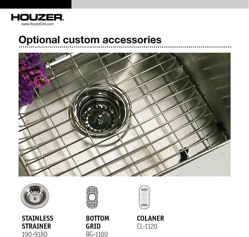 Houzer Club Stainless Steel Kitchen Bar & Prep Sink: 10 Inch Undermount Compact Oval Sink with Strainer, Durable & Versatile, Essential for Home & Apartment: CS-1105-1