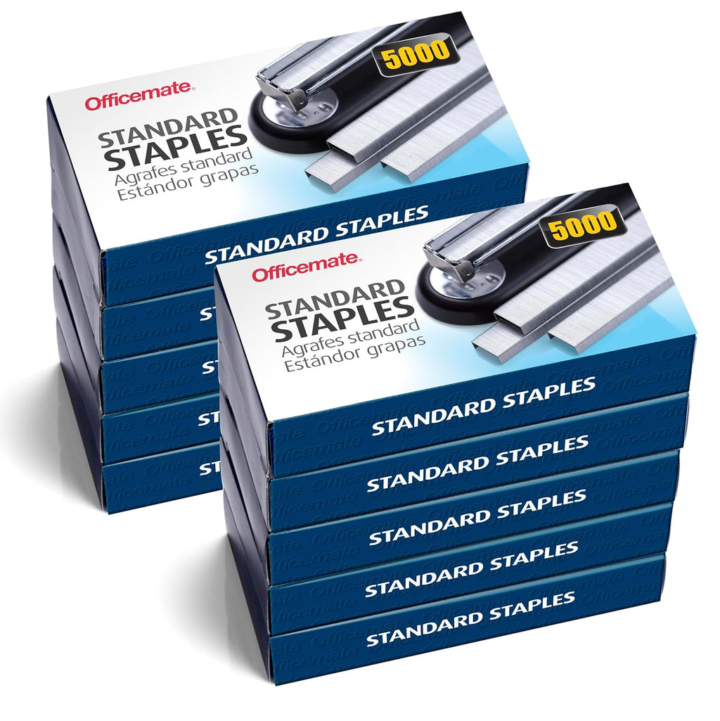 Officemate Standard Staples, 10 Boxes General Purpose Staple (91950) (Pack of 10)