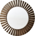 Household Essentials Round Metal Frame Decorative Sunburst Wall Mirror, Bronze