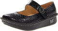 Alegria Women's Paloma Mary Jane Nurse Shoe Clogs Comfort Leather Black Embossed Rose 5 M US