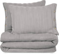 Vellux Malmo 3-Piece Blanket Set – Full/Queen Size – Striped Knit – Lightweight – All-Season Throw Blanket – House Decor – for Sofa, Bed, and Couch – Supersoft Apartment Essentials – Light Gray