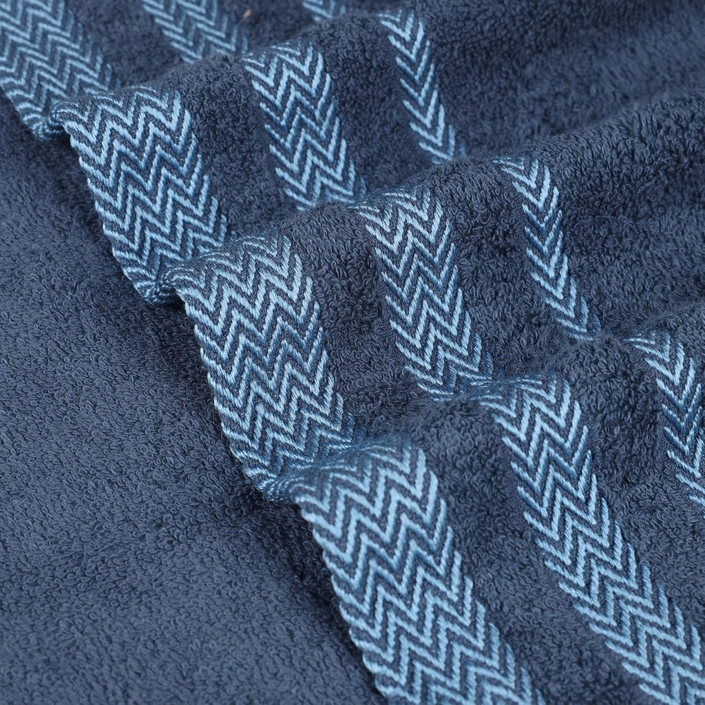 Superior Cotton 9 Piece Towel Set, Plush Soft Absorbent Towels, Bathroom Essentials, Shower, Luxury, Quick Dry, Includes 3 Bath, 3 Hand, 3 Washcloth/Face Towels, Hays Collection, Navy Blue