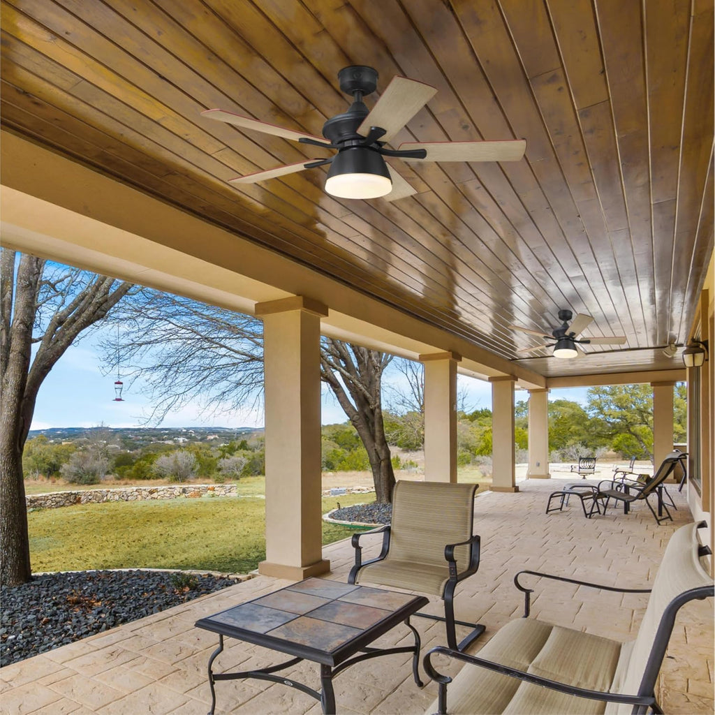 Westinghouse Lighting Nevada Traditional Indoor/Outdoor Ceiling Fan, LED Light Fixture with Opal Frosted Glass, Remote Control, 42 Inch, Iron Finish