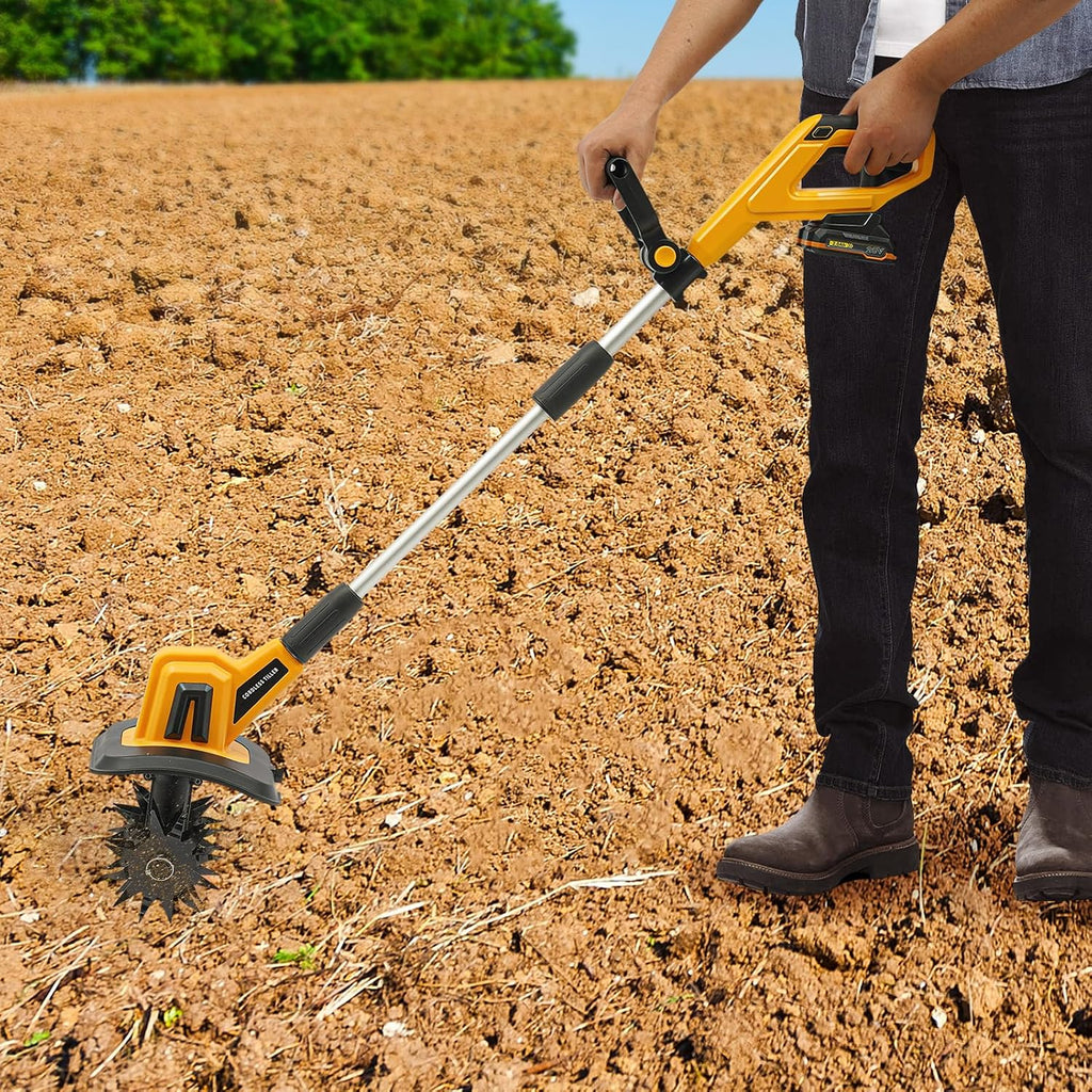 Cordless Tiller Cultivator, Electric Garden Tiller w/270 RPM, 8.7' Tilling Width, 6.3' Depth, Portable Rotary Tillers, for Plowing, Weeding, Turning Over The Soil