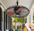 Outdoor Ceiling Fan for Patios, 20 Inch Gazebo Fan Waterproof Remote&Cord Control, 3 Speed, Low Noise, Plug in Ceiling Fan for Pergola, Porch, Gazebo, Patio (Brown)