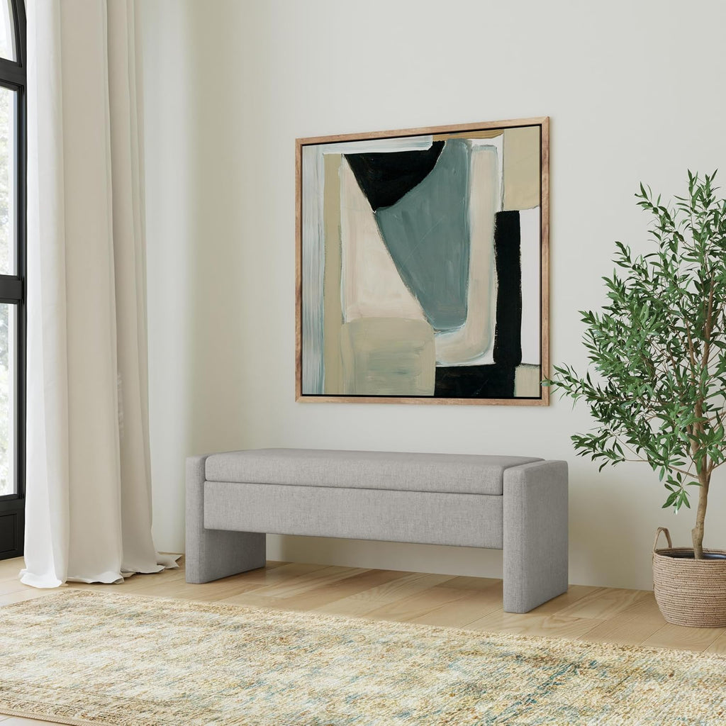 HomePop 50' Copenhagen Storage Bench - Light Gray Woven