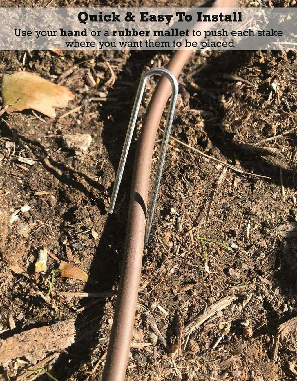 Sandbaggy DRIP TUBING Stakes Landscape Staples | 5 inch Length | Drip Anchors | Landscape Pins | Lawn Nails | Garden Stakes | Hold Drip Tubing Up to 1/4' Diameter | 14-Gauge Standard | Pack of 5000