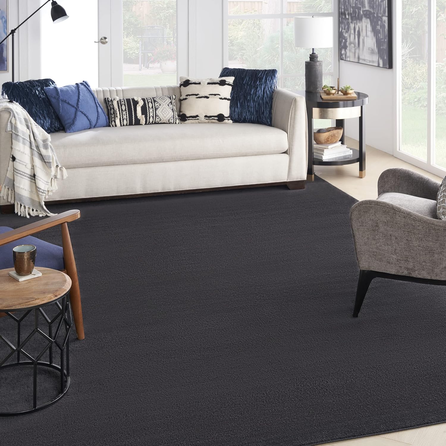 Nourison Essentials 12' x 15' Black Fabric Outdoor Area Rug (12' x 15')