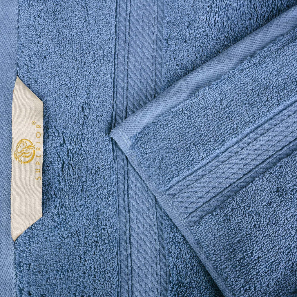 Superior Egyptian Cotton 800 GSM Plush & Absorbent, 9 Piece Set, Denim Blue | Quick Dry, Soft Luxury Towel Set, Bath Essentials, Guest Bath, Spa, 3 Bath, 3 Hand, 3 Face Towel, Madeline Towels