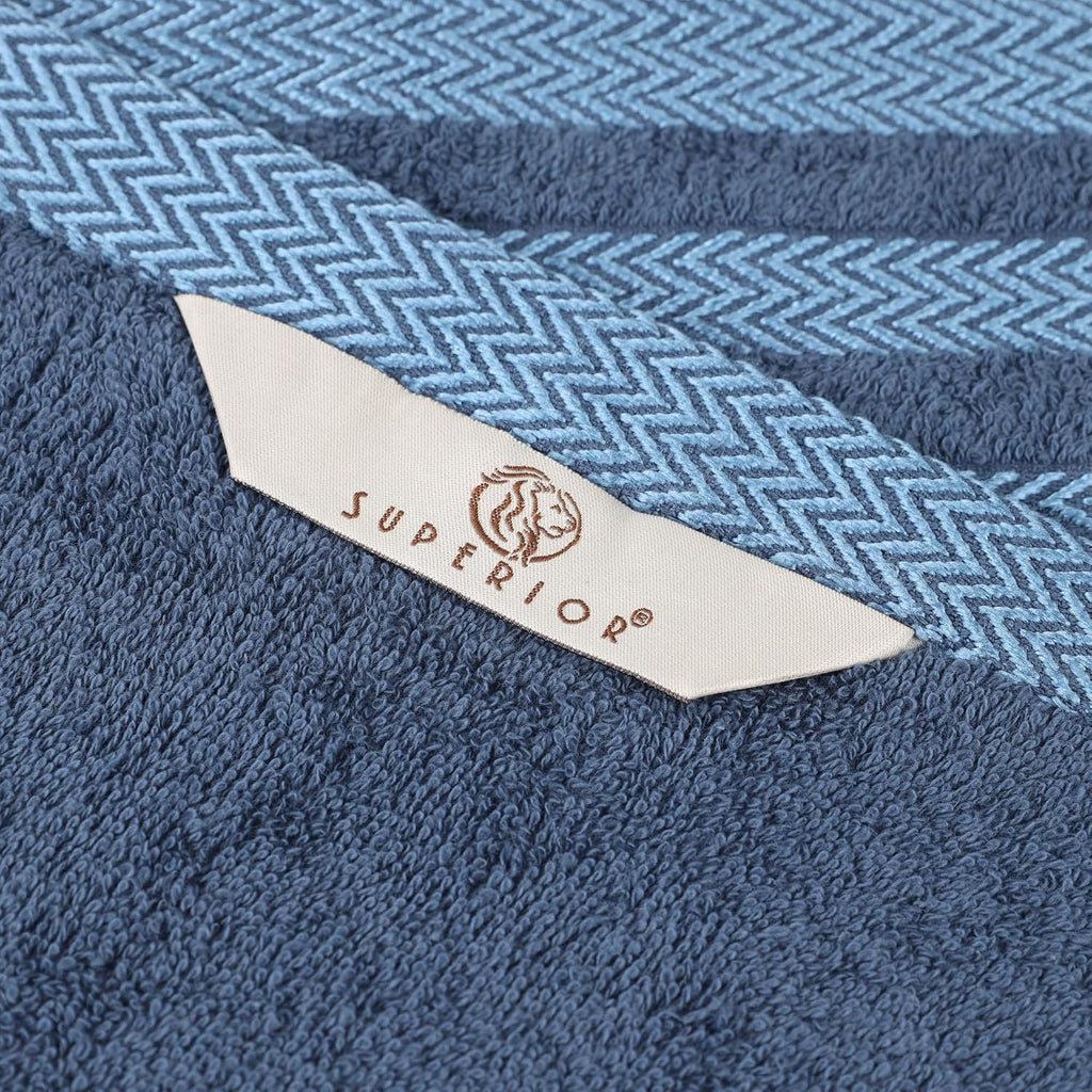 Superior Cotton 9 Piece Towel Set, Plush Soft Absorbent Towels, Bathroom Essentials, Shower, Luxury, Quick Dry, Includes 3 Bath, 3 Hand, 3 Washcloth/Face Towels, Hays Collection, Navy Blue