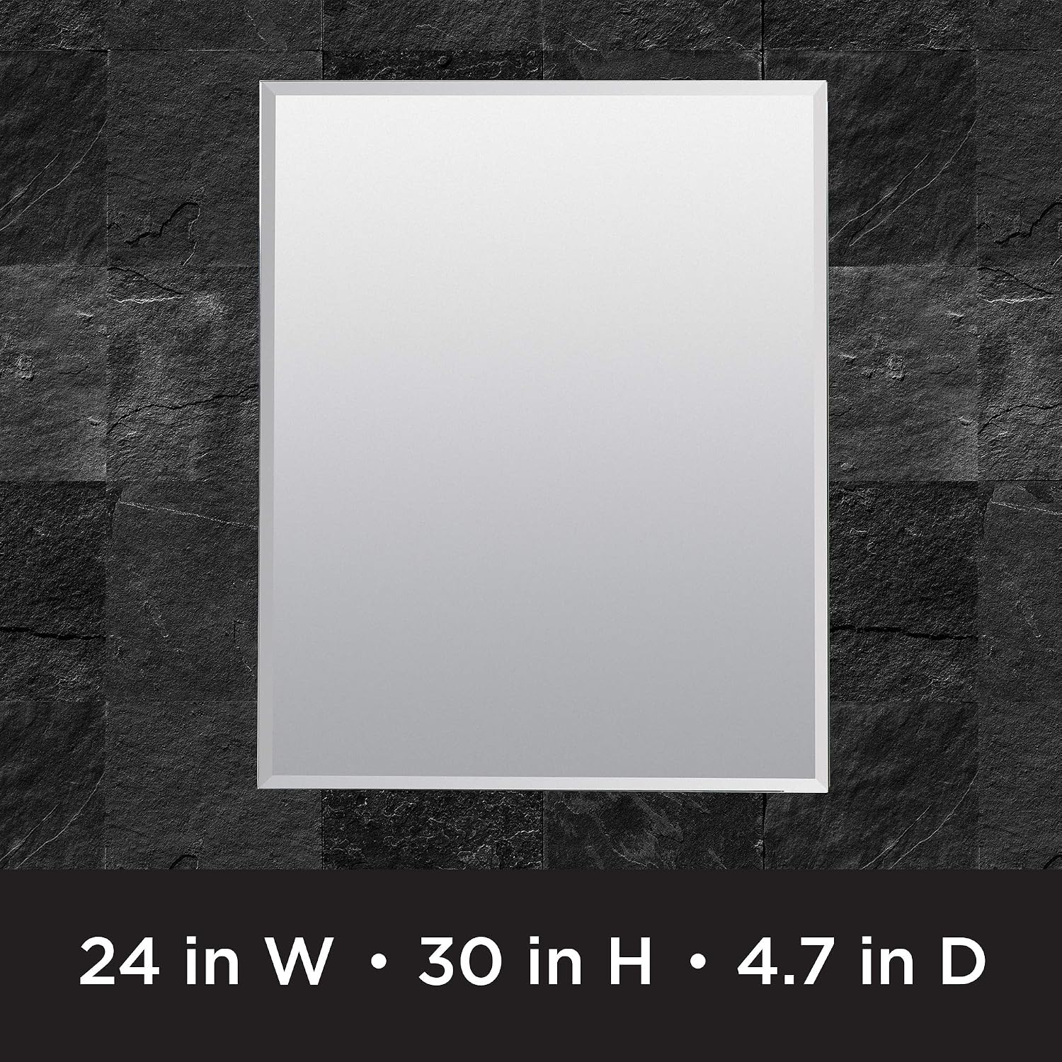 Zenna Home Bathroom Medicine Cabinet with Mirror, Frameless Bathroom Wall Cabinet with Rustproof Aluminum Body, 3 Adjustable Glass Shelves, Recessed or Surface Wall Mount Installation, 24 x 30 Inches