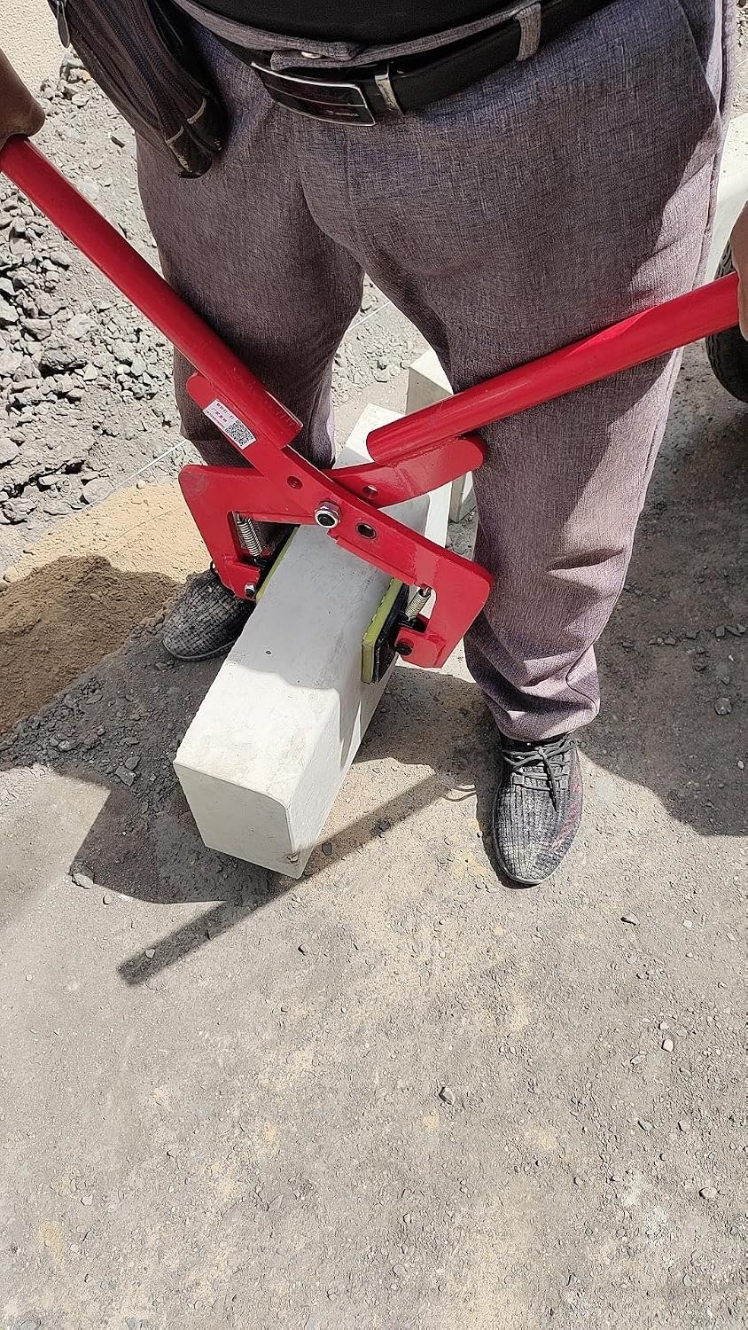 Feeding Mats Steel Plate Lifting Clamp, Double Handed Marble Clamp Paving Stone Tool, Granite Slab Carrying Curb Clamp For For Lifting And Transporting(Opening Size30-53cm/11.8-20.9in)