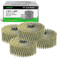 meite Siding Nails 1-3/4 Inch 15 Degree Ring Shank Coil Nails for Siding Nailer Gun, Full Round Head Wire Collated Coil Nails for Vinyl Siding Wood Pallets Fencing Decking Roof Sheathing 14,000PCS