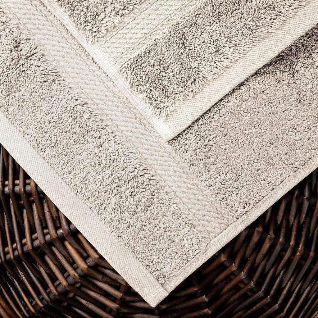 SUPERIOR Egyptian Cotton Ultra Plush & Absorbent, 10 Piece Set, Stone | Quick Dry, Soft Luxury Towel Set, Bath Essentials, Guest Bath, Spa, 2 Bath, 4 Hand, 4 Face Towels, Madeline Towels