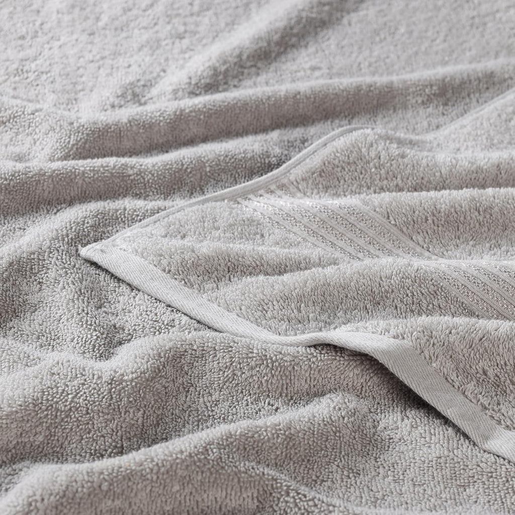 Superior Egyptian Cotton Towel Set, 6-Piece, Bathroom Essentials, Long Staple Combed Cotton, Absorbent, Fast Drying, Silver