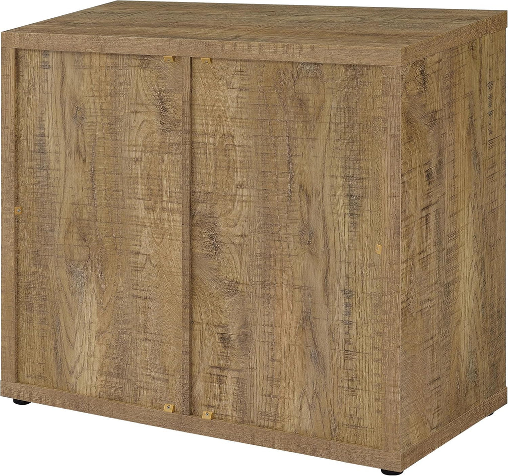 Coaster Home Furnishings - Pepita - 2-Door Engineered Wood Accent Cabinet with Farmhouse Style, Adjustable Shelves - Living Room, Entryway & Home Kitchen - Mango Brown - 950394