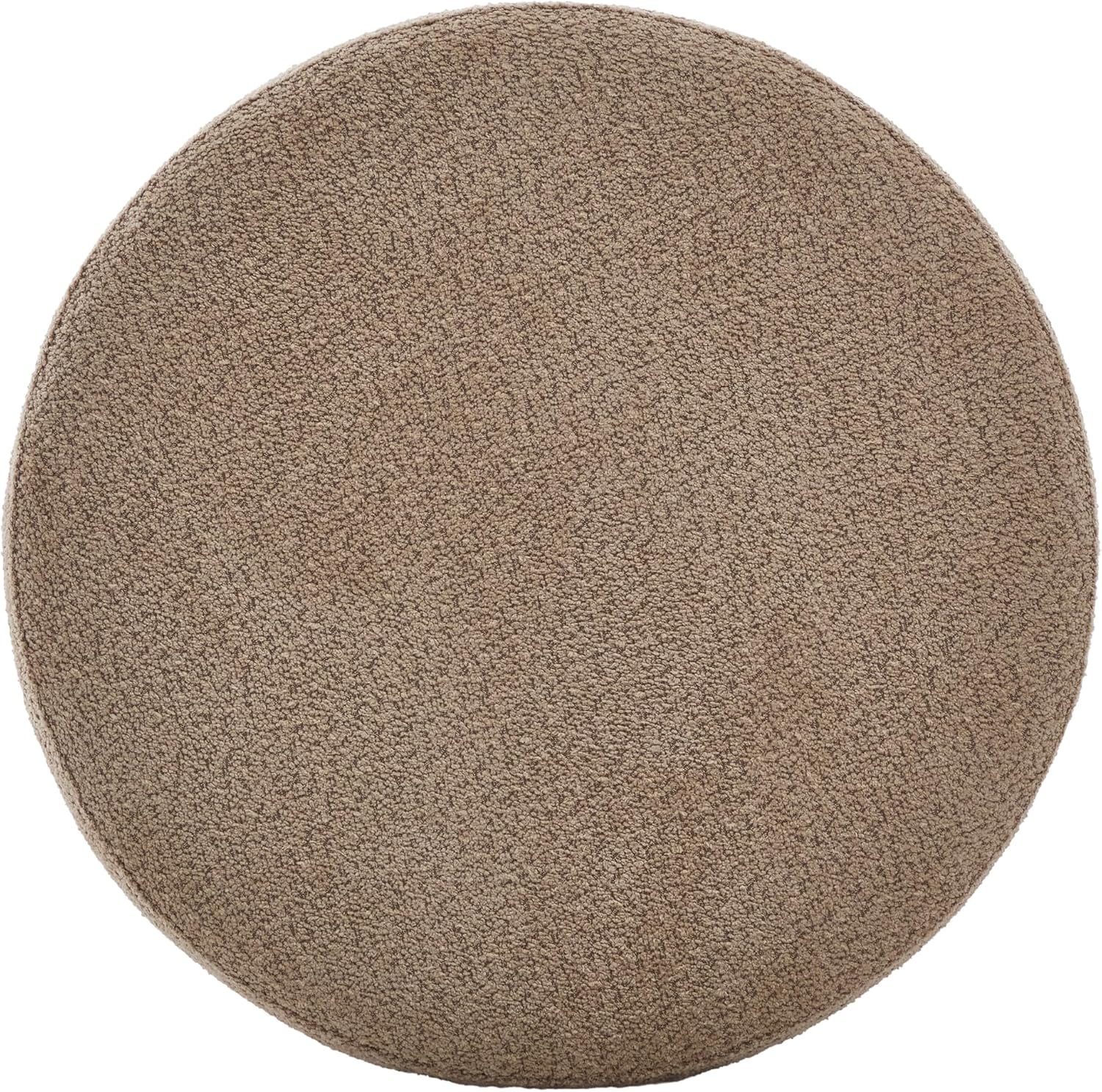Christopher Knight Home Sadin Modern Round Ottoman with Storage for Living Room, Lift-Lid Storage Ottoman Coffee Table, Chenille Upholstered Ottoman Foot Rest, No Assembly Needed, Light Brown