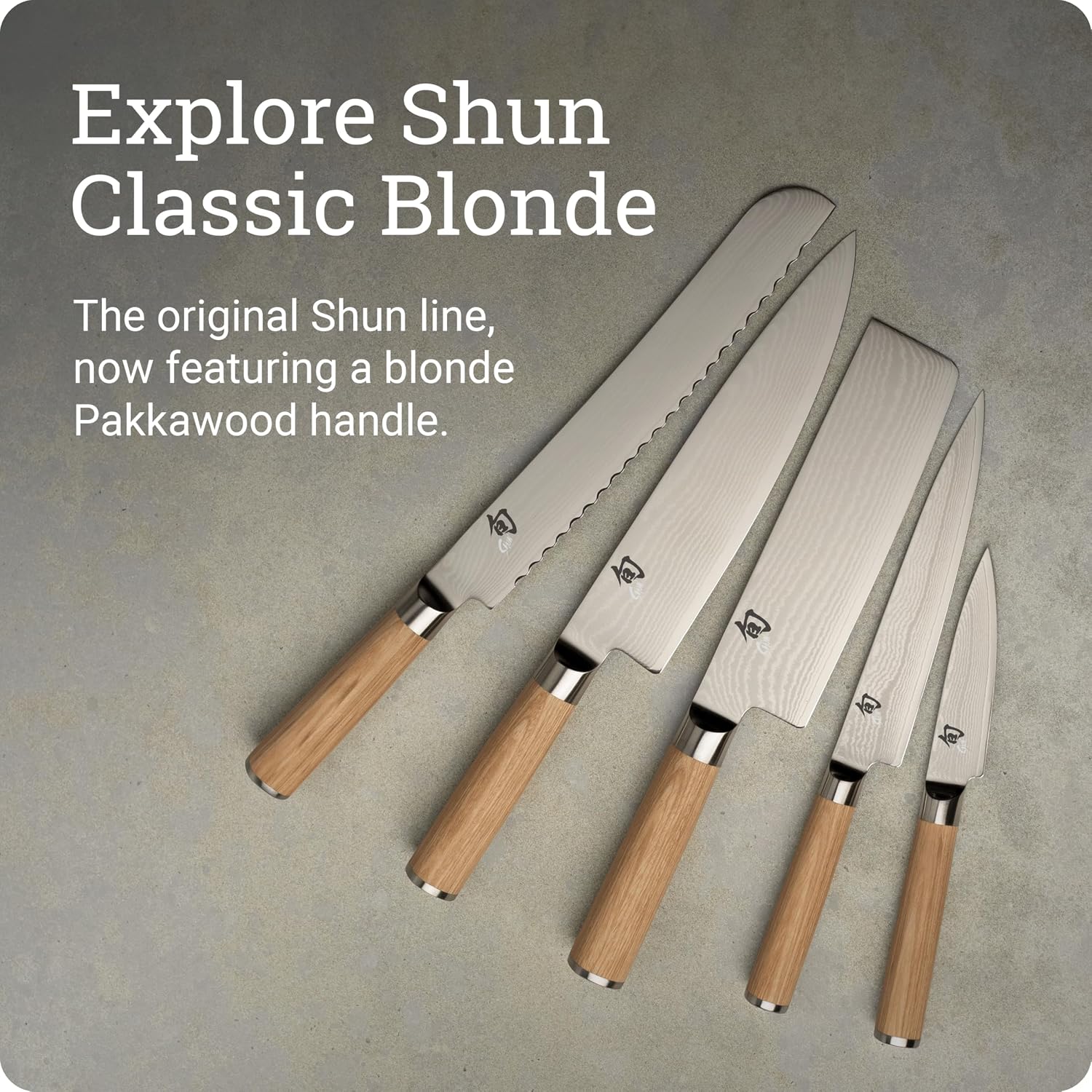 Shun Classic Blonde 8' Chef's Knife, Handcrafted Japanese Kitchen Knife for Professional and Home Chefs, VG-MAX Core with Damascus Stainless Steel Cladding, Pakkawood Handle