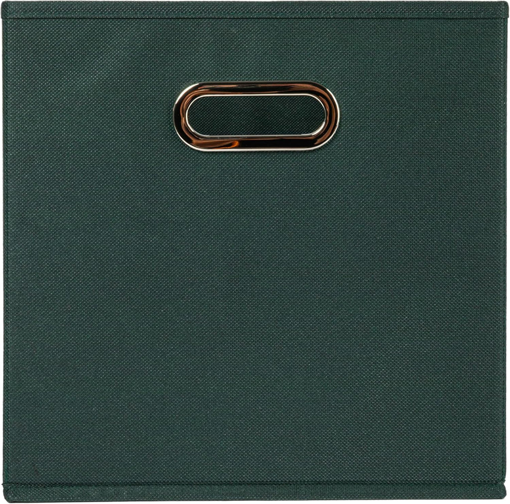 Household Essentials Foldable Fabric Storage Cubes 36-Pack – 11x11x11 Stackable Non-Woven Bins with Chipboard Sides & Grommet Handles – Closet, Shelf, Nursery, or Office Organizer – Dark Green