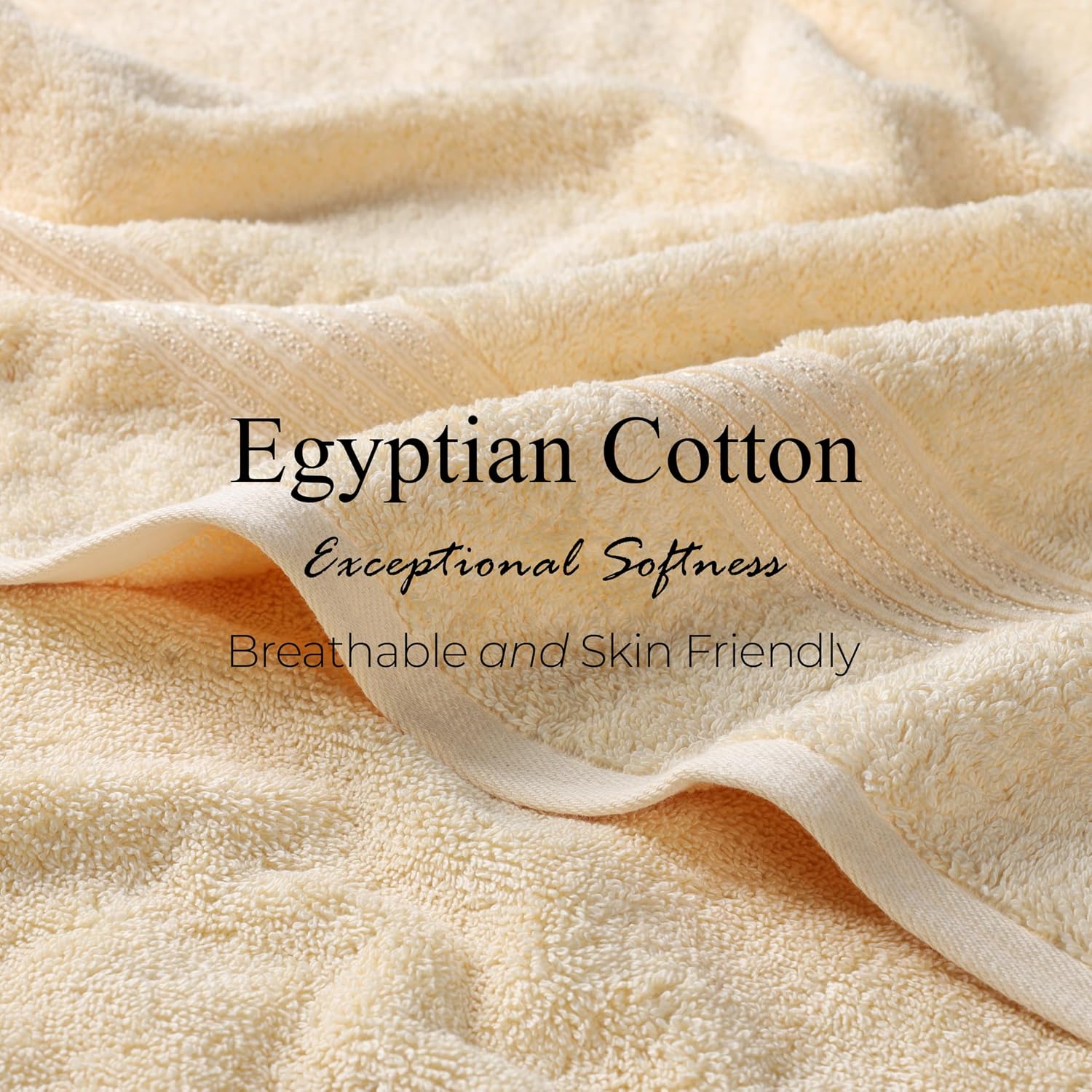 Superior Egyptian Cotton 12-Piece Towel Set, Assorted Towels for Home Bathroom, Guest Bath Decor Essentials, Includes 4 Bath, 4 Hand, 4 Face Towels/Washcloths, Quick Dry, Absorbent - Canary
