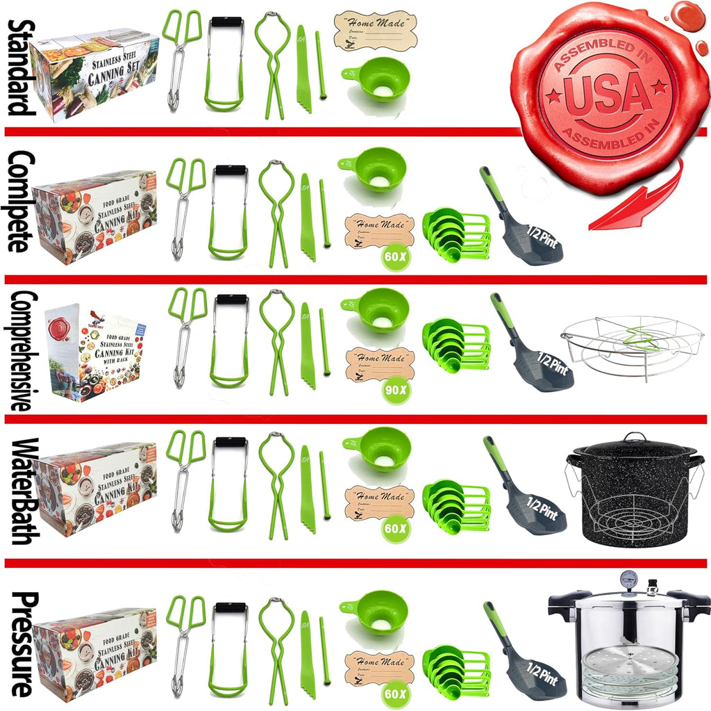 Supa Ant 23 Qt Canning Pot with Canning Supplies Starter Kit - Water Bath Pot with Rack and Lid - Jar Lifter, XL Ladle, Jar Tongs, and Bubble Popper