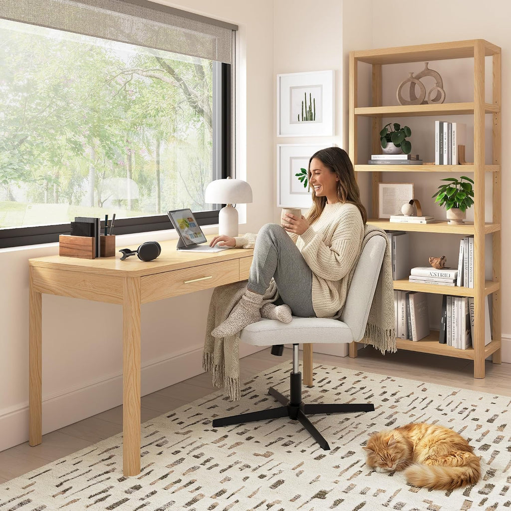 Bush Home Vera 54W Writing Desk, Home Office Furniture, Vera Collection, Natural White Oak