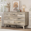 Xixini Dresser for Bedroom with 7 Drawer, Wood Modern Chest of Drawers with X-Shaped Sturdy Base, Wide Double Dresser Closet Clothes Storage Organizer, Wooden TV Stand for Living Room, Hallway, Grey