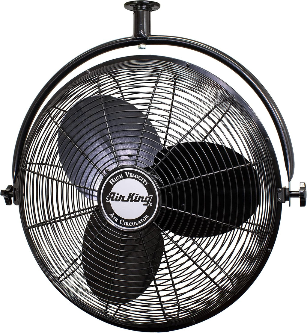 Air King 9320 20-Inch 1/6-Horsepower Industrial Grade Ceiling Mount Fan with 3,670-CFM, Black Finish