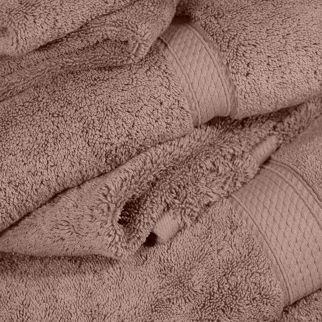 Superior Egyptian Cotton Ultra Plush & Absorbent, 6 Piece Set, Muted Mauve | Quick Dry, Soft Luxury Towel Set, Bath Essentials, Guest Bath, Spa, 2 Bath, 2 Hand, 2 Face Towels, Madeline Towels