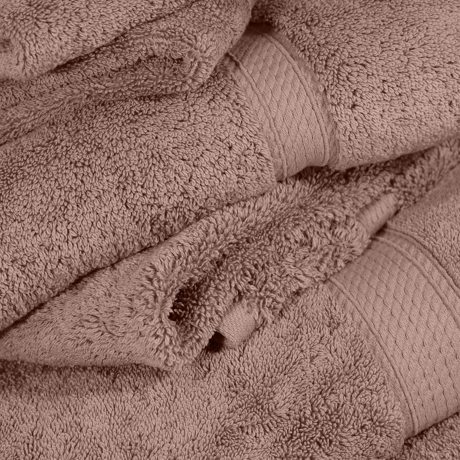 Superior Egyptian Cotton Ultra Plush & Absorbent, 6 Piece Set, Muted Mauve | Quick Dry, Soft Luxury Towel Set, Bath Essentials, Guest Bath, Spa, 2 Bath, 2 Hand, 2 Face Towels, Madeline Towels