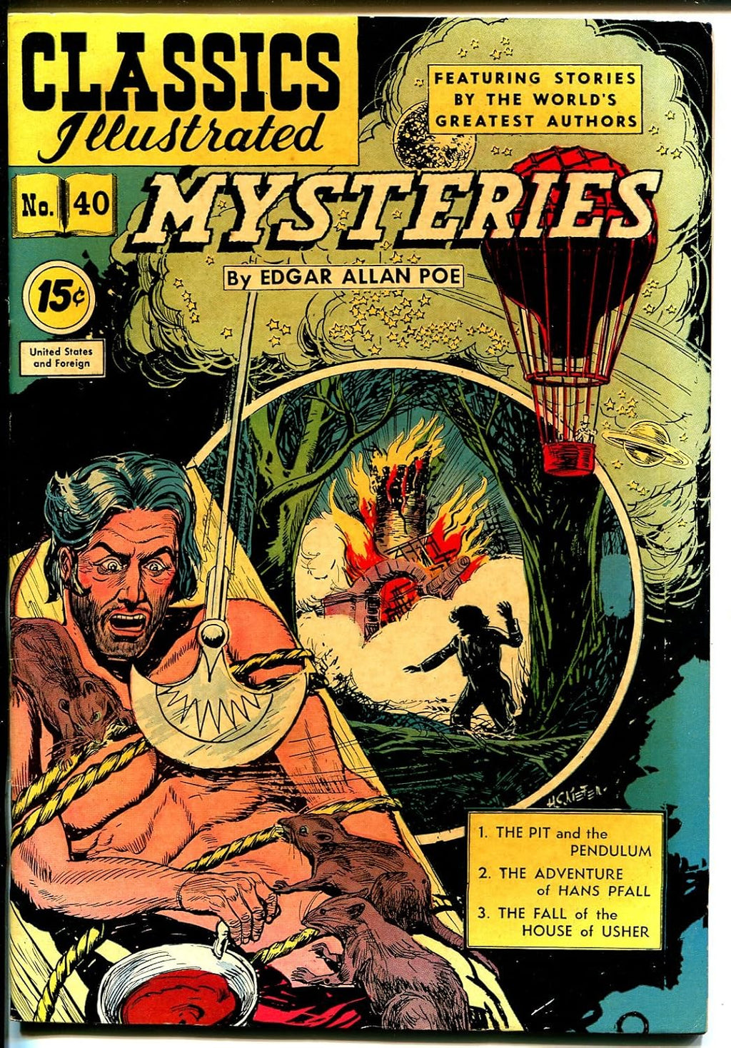 Classics Illustrated #40 HRN 92 1947-Gilberton-Poe-Pit & Pendulum-Usher-VF+