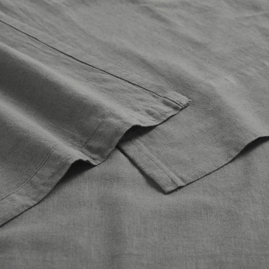 Superior Cotton Linen Blend Sheet Set, Bedsheets for Home Decor, Modern Solid Bedding Includes 1 Oversized Fitted Sheet, 1 Flat Sheet, 2 Pillowcases, Bedroom Essentials, King Size, Charcoal