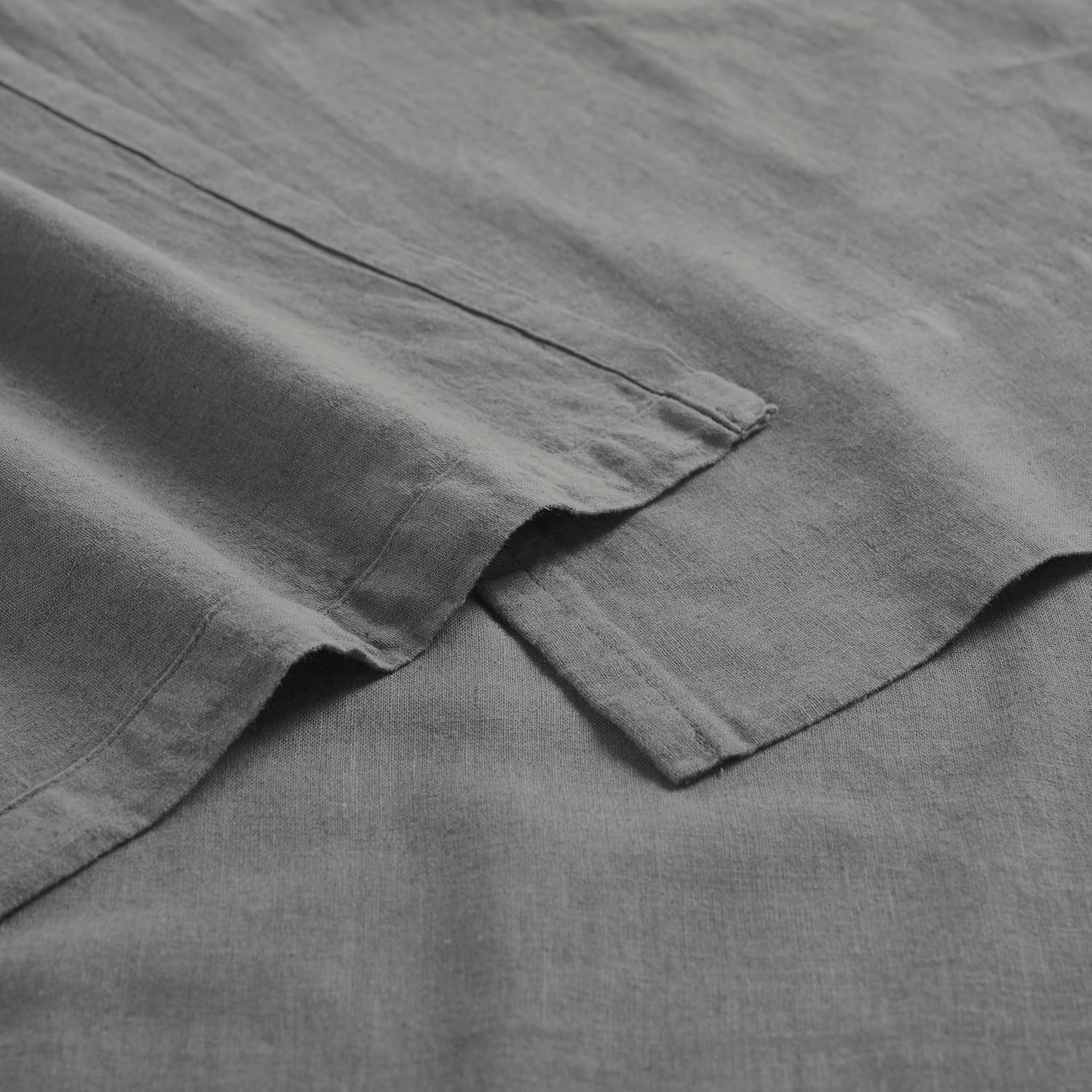 Superior Cotton Linen Blend Sheet Set, Bedsheets for Home Decor, Modern Solid Bedding Includes 1 Oversized Fitted Sheet, 1 Flat Sheet, 2 Pillowcases, Bedroom Essentials, King Size, Charcoal