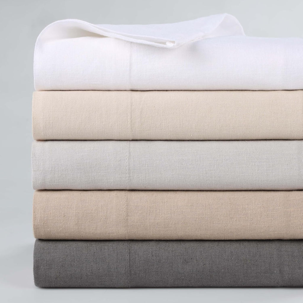 Superior Cotton Linen Duvet Cover Set, Chic Decor for Bedroom, Includes 1 Duvet Cover with Button Closure, 2 Pillow Shams, Boho Aesthetic Bedding Essentials, Soft, Lightweight, Full/Queen, Silver