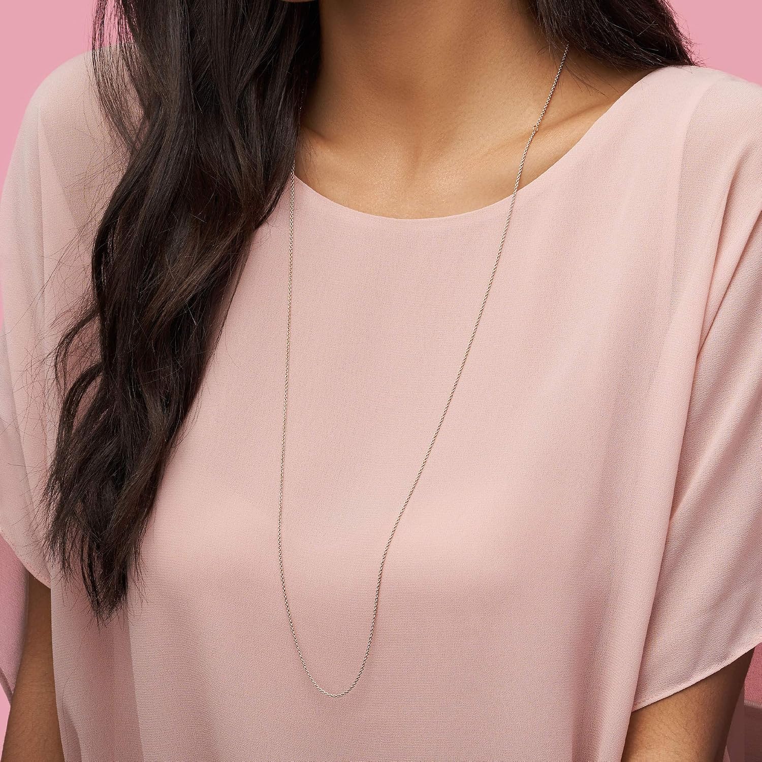 PANDORA Jewelry - Classic Cable Chain Necklace with Lobster Clasp - Great Gift for Women - Made Rose Gold, With Gift Box