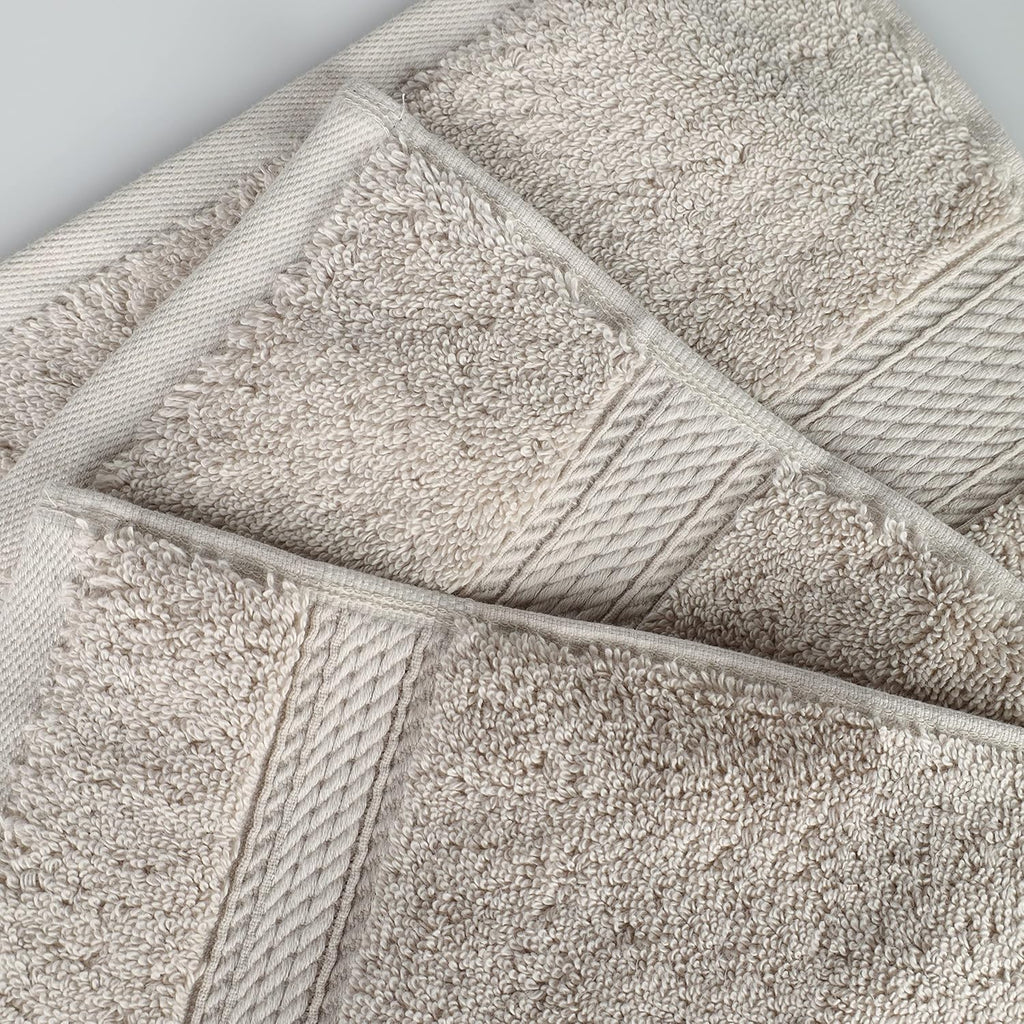 SUPERIOR Egyptian Cotton Pile Heavyweight Bath Sheet, 2 Piece Set, Stone | Highly Absorbent, Ultra Soft Luxury 800 GSM Towel Set for Bathroom, Shower, Hotel Essentials Oversize Plush Madeline Towels