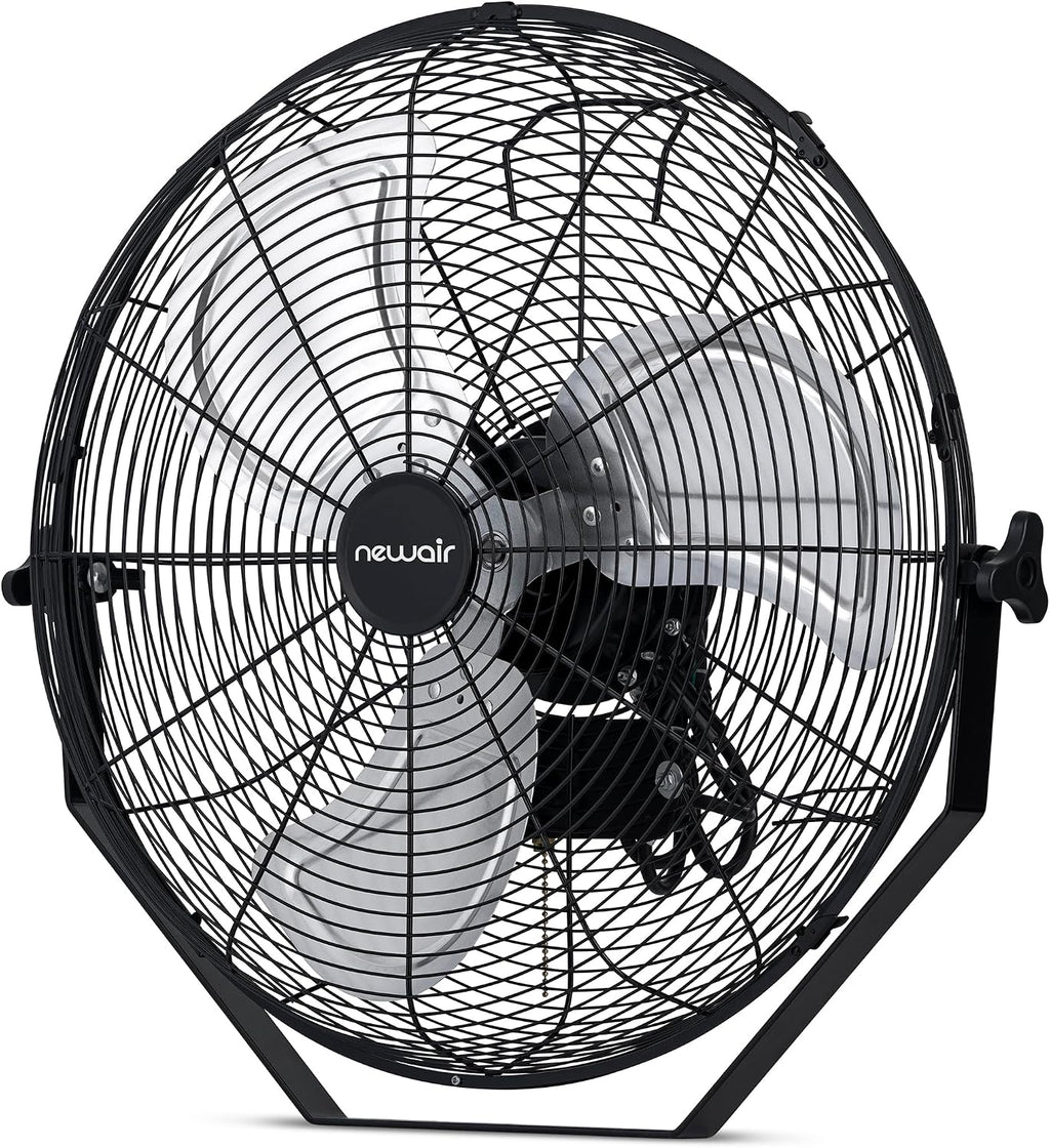 NewAir 20' High Velocity Outdoor Fan, Heavy Duty Waterproof 2-in-1 Floor Stand or Wall Mount Fan, Adjustable Tilt and 3 Speeds up to 4650 CFM | Wall Fan or Garage Fan for Indoor, Patio, Gym or Porch