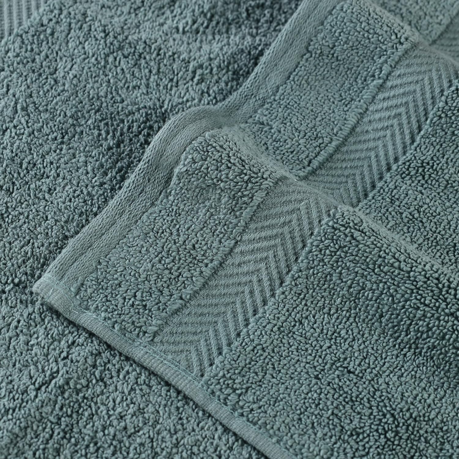 Superior Zero Twist Cotton 12 Piece Assorted Towel Set, Includes 4 Bath, 4 Hand, 4 Washcloth/Face Towels, Quick Dry, Home Essentials, Shower, Spa, Luxury Plush Soft Absorbent Towels, Jade Green