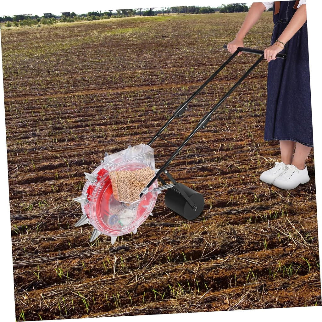 HANABASS Hand-Push Planter Multi-Functional Manual Rolling Fertilizer Applicator Precision Control for Efficient Gardening and Planting Nozzles