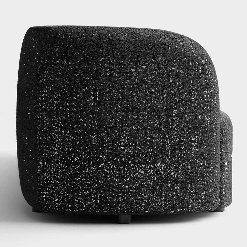Furniture of America Nimiane Modern Boucle Loveseat Couch with Curved Arms and Wooden Legs, Comfy Fabric Upholstered Small Sofa for Living Room, Bedroom, Home Office, Black