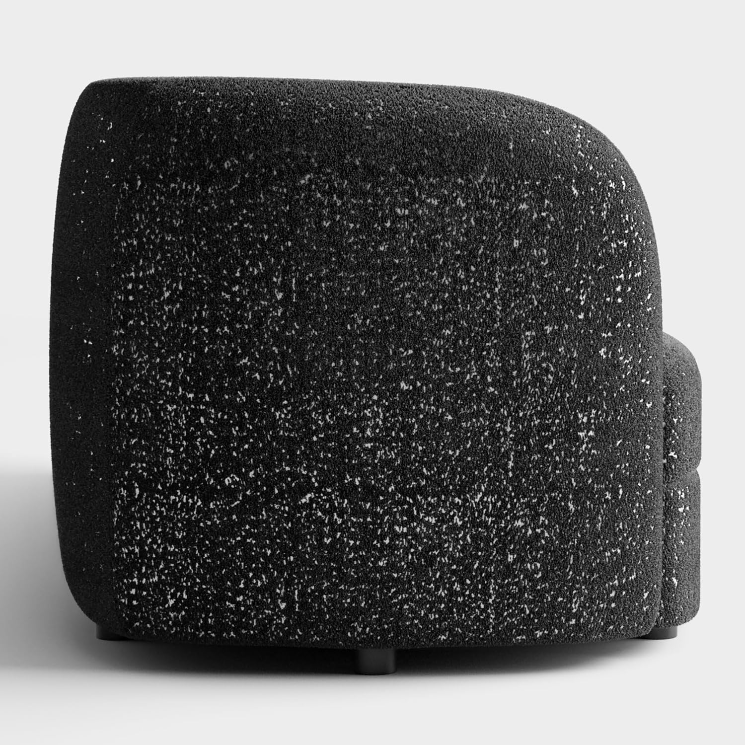 Furniture of America Nimiane Modern Boucle Loveseat Couch with Curved Arms and Wooden Legs, Comfy Fabric Upholstered Small Sofa for Living Room, Bedroom, Home Office, Black