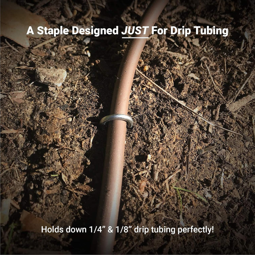 Sandbaggy DRIP TUBING Stakes Landscape Staples | 5 inch Length | Drip Anchors | Landscape Pins | Lawn Nails | Garden Stakes | Hold Drip Tubing Up to 1/4' Diameter | 14-Gauge Standard | Pack of 5000